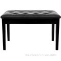 Taburete de piano de cuero sintético Duet de madera de caucho negro